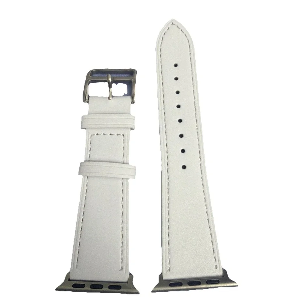 Strap Band WhiteUnisex's Leather replacement Band Series 10 iPhone Size 42/45 NW